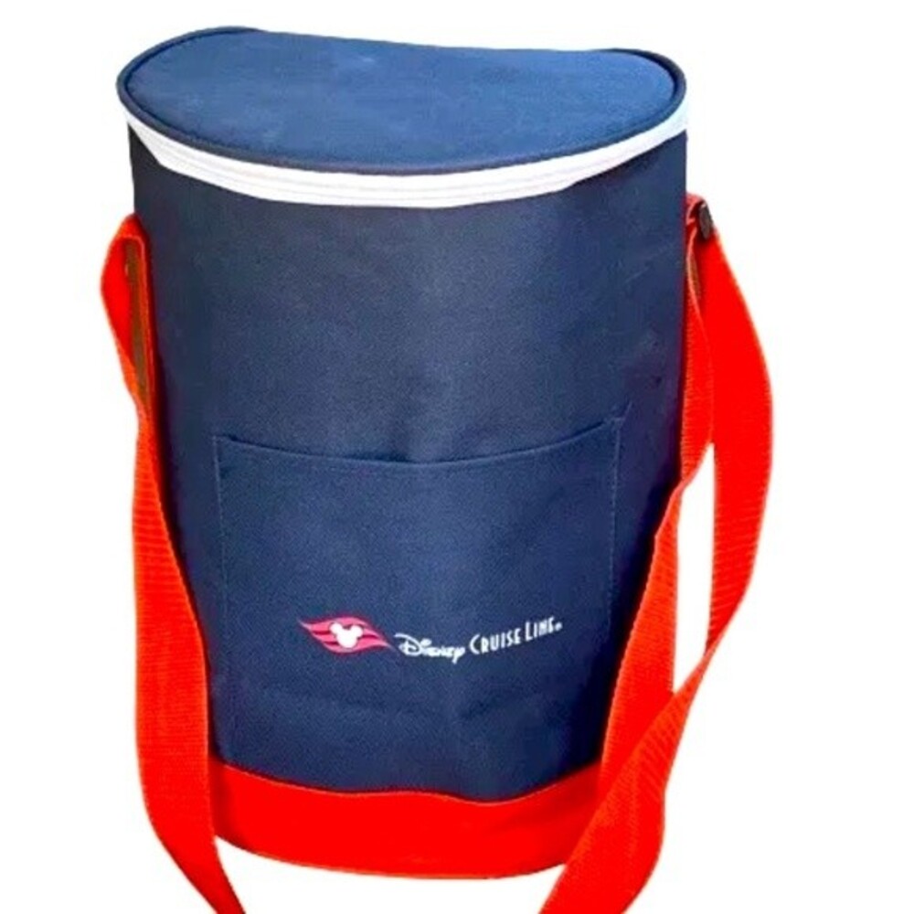 Disney Cruise Line Soft Shell Cooler Bag Round Cylinder Insulated Blue